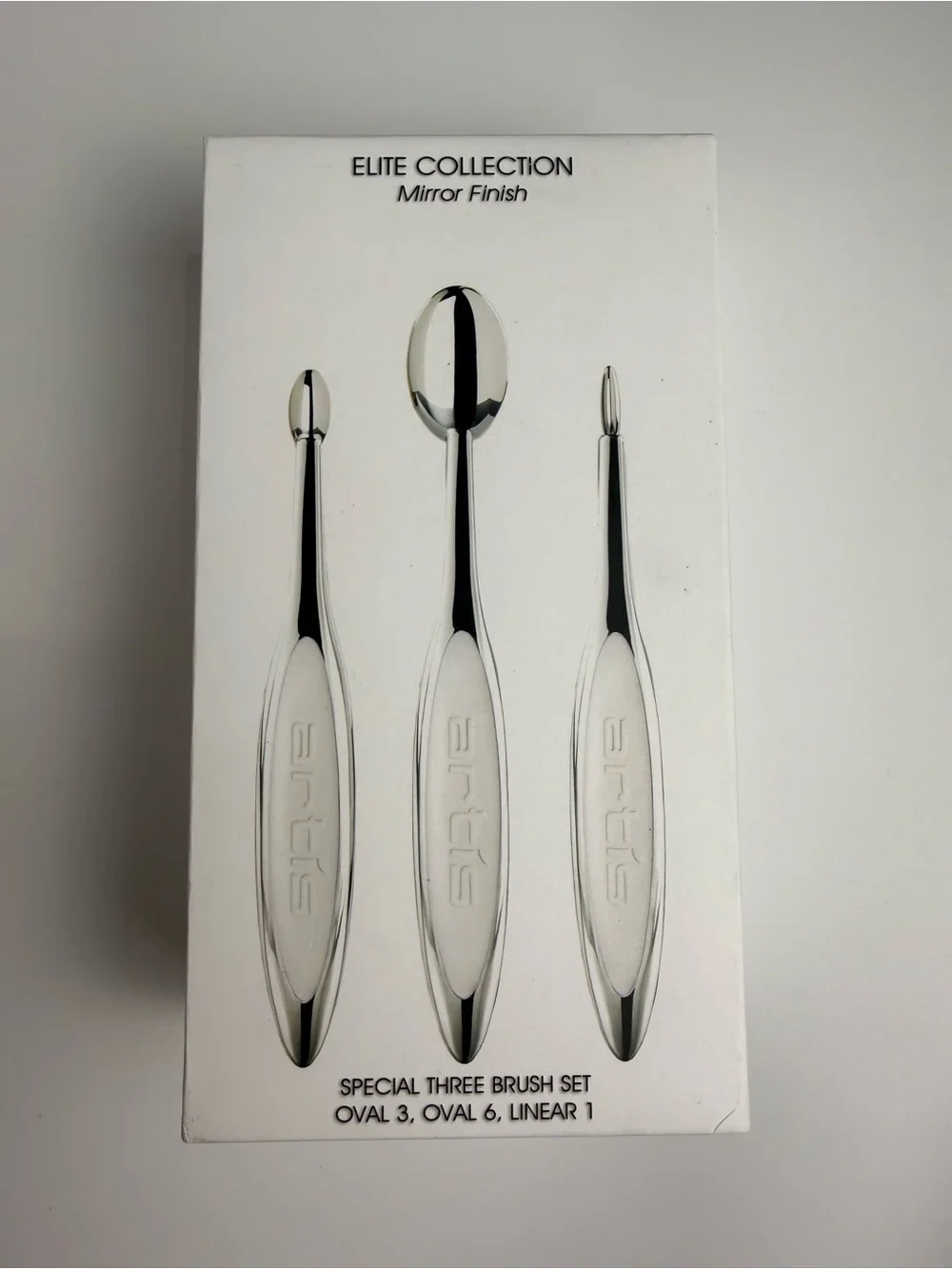 Artis Elite Mirror Finish 3 Pc Brush Set Oval 3, Oval 6, Linear 1 Makeup New